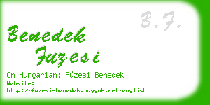 benedek fuzesi business card