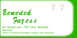 benedek fuzesi business card